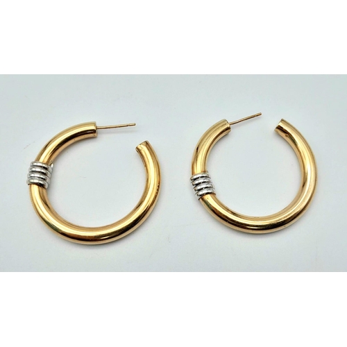 423 - 9k 2 colour hoop earrings (need butterflies). total weight 5.1g