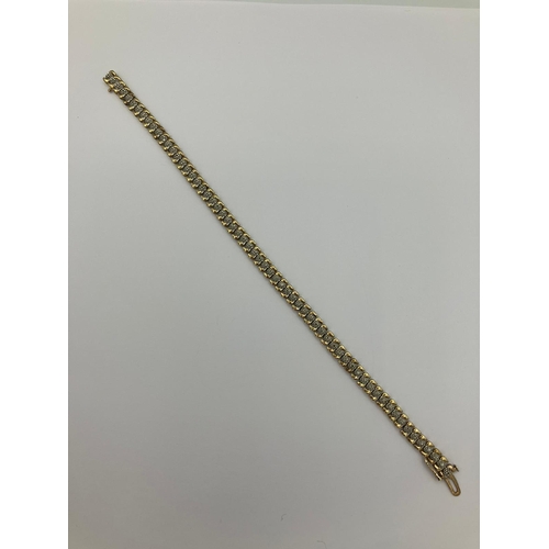 56 - Fabulous 9 carat GOLD and DIAMOND TENNIS BRACELET , Consisting a fully hallmarked gold bracelet set ... 