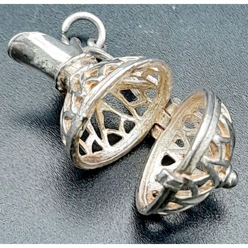 939 - Sterling silver collection of vintage charms, including an opening jug, steam car and train (total w... 
