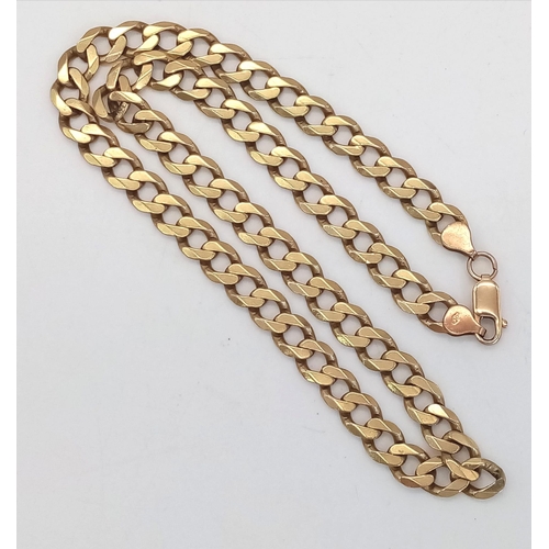 134 - 9k yellow gold curb chain. 44cm in length, total weight 29.2g