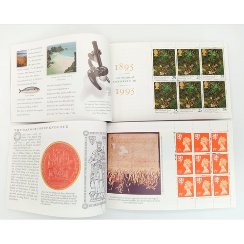 941 - A Selection of 4 Royal Mail Book of Stamps, National Trust, Scots connection, Cymru Wales and London... 