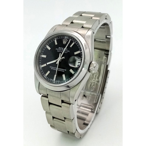 29 - A Rolex Oyster Perpetual Datejust Automatic Ladies Watch. Stainless steel bracelet and case - 31mm. ... 