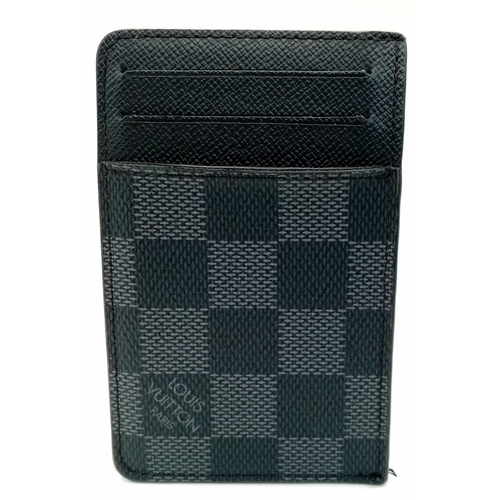 318 - A Louis Vuitton Small Leather Wallet. Checked exterior. 11cm x 7cm. Ref: 13859