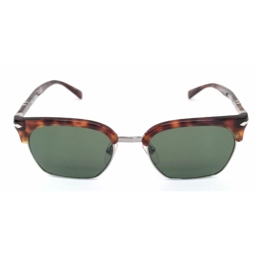 310 - A Pair of Persol Havana Green Tint Sunglasses with Case.