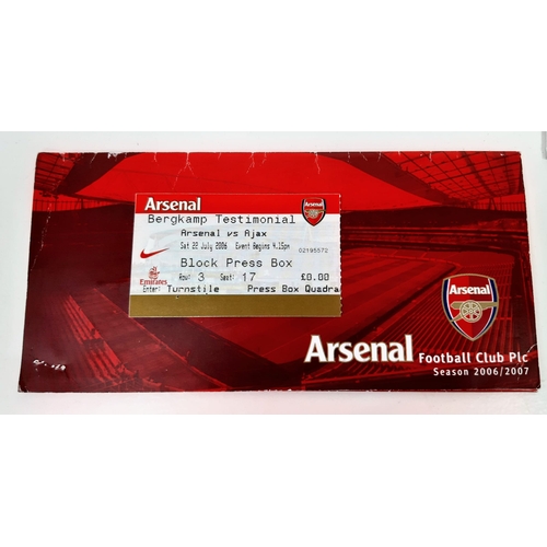 316 - Gunners' hero Dennis Bergkamp's testimonial match package from July 22, 2006 - the first played at A... 