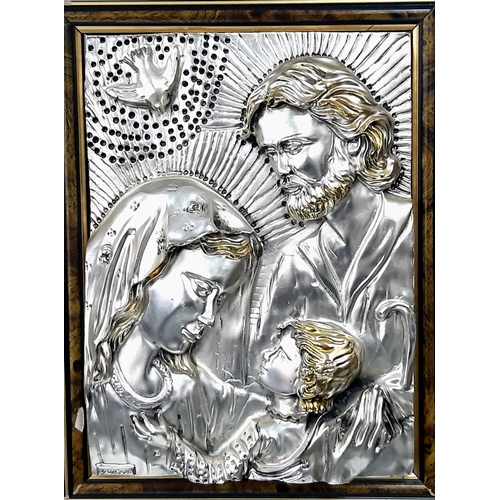 80 - A Stunning Italian Religious Themed Wall Mirror Created with Sterling Silver. This beautiful silver ... 