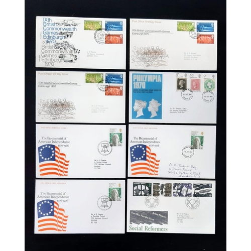 942 - 2X First Day Covers, 1970 British Commonwealth Games and the 1776-1976 Bicentennial of American Inde... 