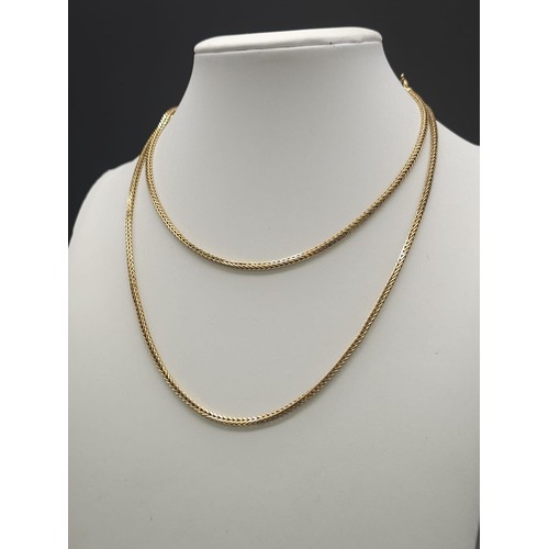 295 - 18k yellow gold Spiga chain, 70cm in length. Total weight 17.9g