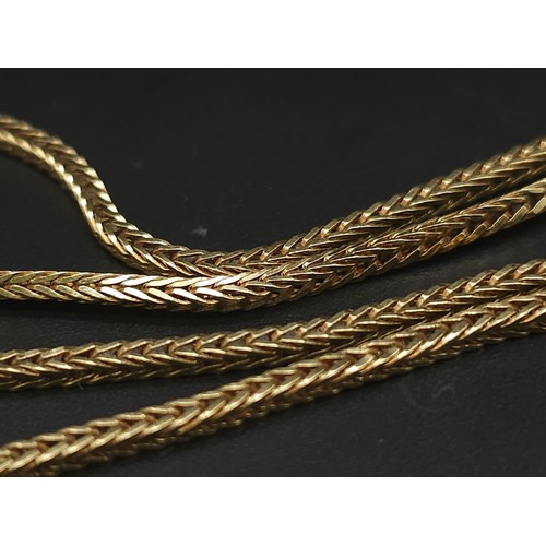 295 - 18k yellow gold Spiga chain, 70cm in length. Total weight 17.9g