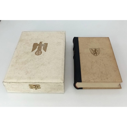 143 - Boxed original 3rd Reich Wedding Edition Mein Kampf. The book is dated 1941 with the Coat of arms fo... 