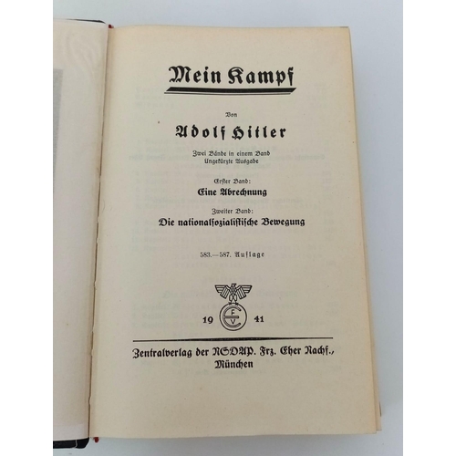 143 - Boxed original 3rd Reich Wedding Edition Mein Kampf. The book is dated 1941 with the Coat of arms fo... 