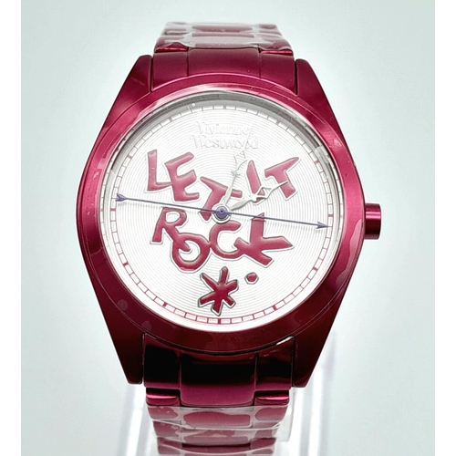 252 - A Vivienne Westwood 'Let it Rock' Shocking Pink Ceramic Ladies Watch. Case - 35mm. Quartz movement, ... 