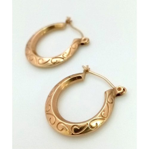 Sold at Auction: PAIR OF 9K YELLOW GOLD CREOLE HOOP EARRINGS, 1G