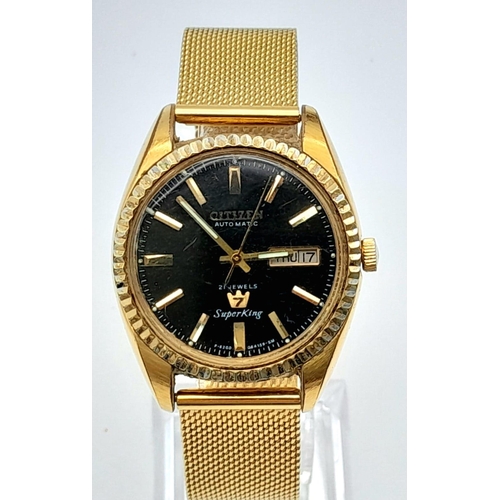 A Vintage Citizen 21 Jewel Superking Gents Gilded