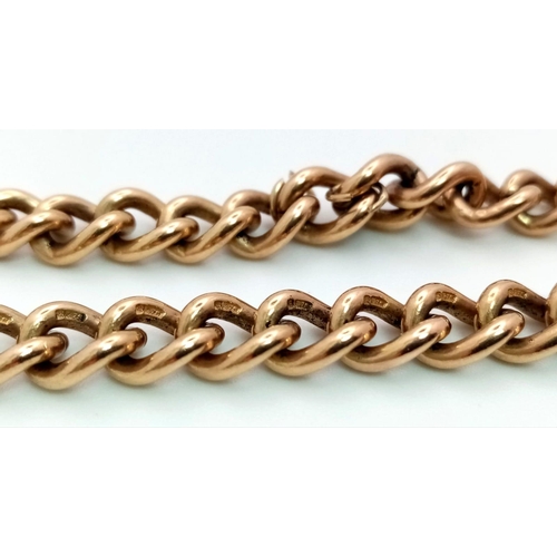 2 - A Vintage 9K Rose Gold Link Bracelet with Heart Clasp. 18cm. 25.76g. Hallmarks on each link.