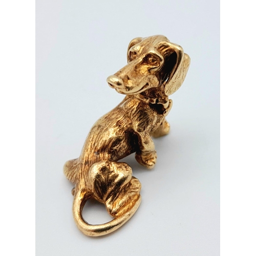 3 - A Wonderful Vintage Dachshund 9k Yellow Gold Charm/Pendant. 15.9g weight.