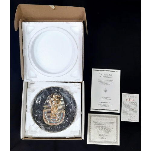 1697 - A Vintage Limited Edition 'Golden Mask of Tutankhamun' Collector's Porcelain Plate. As new, in origi... 