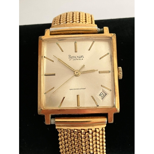 300 - Gentlemans vintage 1960/70’s RENOWN WRISTWATCH. Manual/automatic movement. Having gold plated (10 mi... 