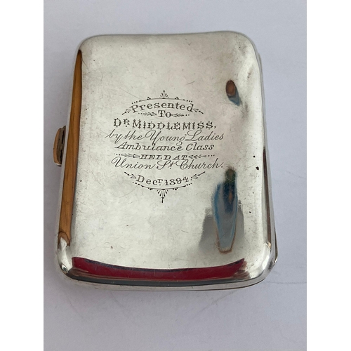 315 - Antique SILVER CIGARETTE CASE with clear Hallmark for Horton & Allday,Birmingham 1894. Monogram to f... 