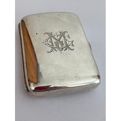 315 - Antique SILVER CIGARETTE CASE with clear Hallmark for Horton & Allday,Birmingham 1894. Monogram to f... 