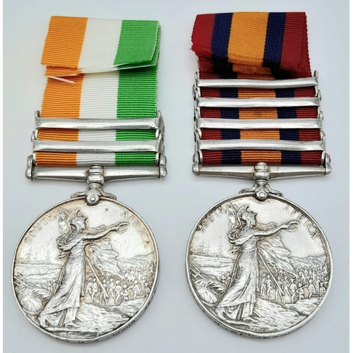 297 - A pair of medals for the South African War to the 12 th Royal Lancers, consisting of the Queen’s Sou... 