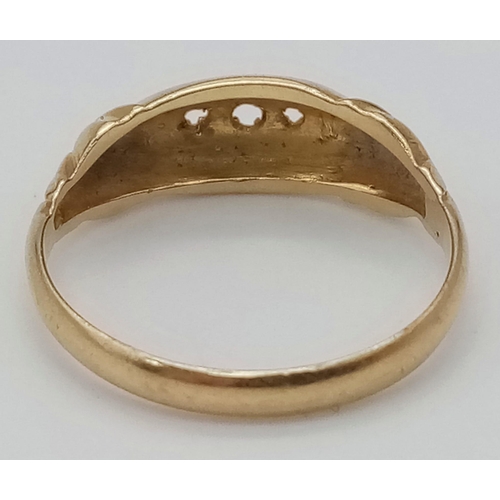 312 - A 18K YELLOW GOLD ANTIQUE RING, MOUNTING READY FOR STONE SETTING OF YOUR CHOICE. FULL HALLMARKED BIR... 