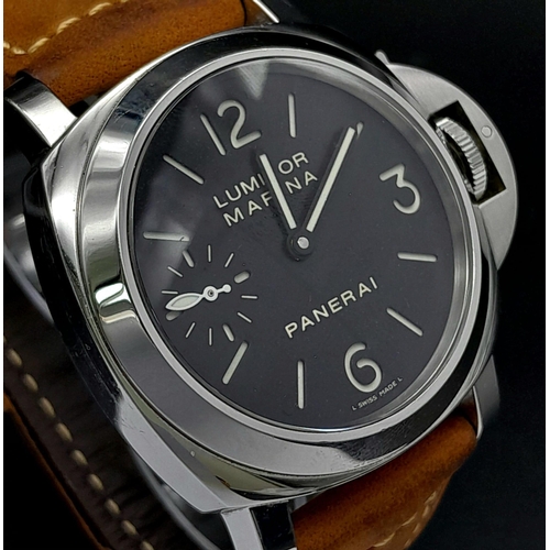 11 - A Panerai Luminor Marina Automatic Gents Watch. Comes with a choice of three straps. Stainless steel... 