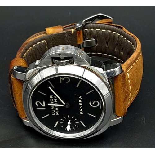 11 - A Panerai Luminor Marina Automatic Gents Watch. Comes with a choice of three straps. Stainless steel... 