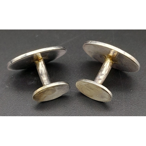 264 - A Pair of Vintage Tiffany and Co. 925 Silver Cufflinks. Ref: 14007