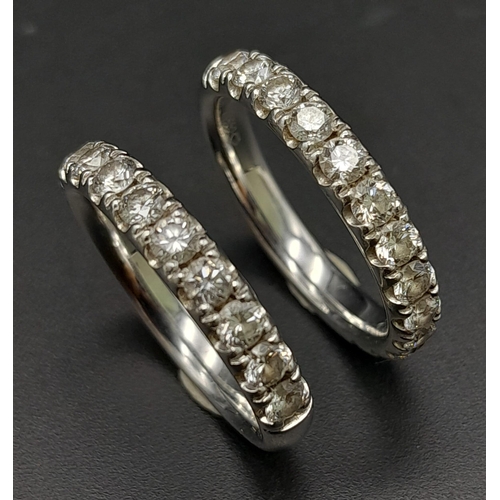 277 - Two 950 Platinum Diamond Half Eternity Rings. Both have quality round cut stones with approx 2.8ctw ... 