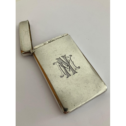 308 - Antique SILVER CARD CASE having clear hallmark for Matthew John Jessop, London 1902. Monogram to fro... 