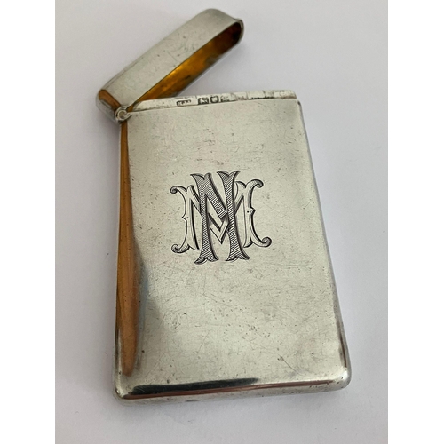 308 - Antique SILVER CARD CASE having clear hallmark for Matthew John Jessop, London 1902. Monogram to fro... 