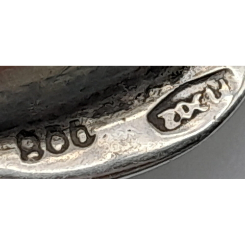 229 - 3 rd Reich .800 Silver Horseshoe Shaped Snuff Box. Hand Engraved with the insignia of the 8 th SS Ca... 