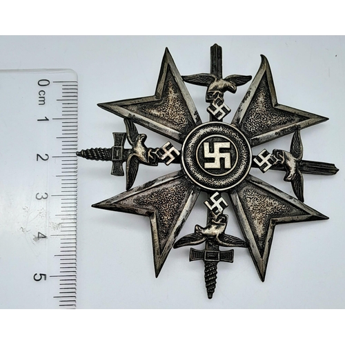 56 - German Condor Legion Silver Grade Spanish War Cross. Made by Assman circa 1940 as a replacement.