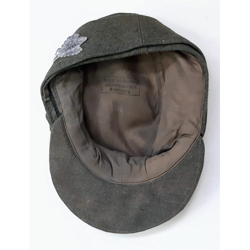 145 - WW2 German Heer (Army) M43 Cap with Jäger (light infantry mountain troops) Insignia.