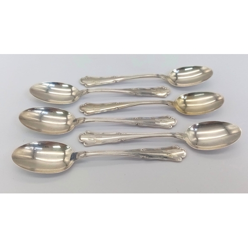 222 - Set of 6 .800 Silver Small Waffen SS Coffee Spoons.