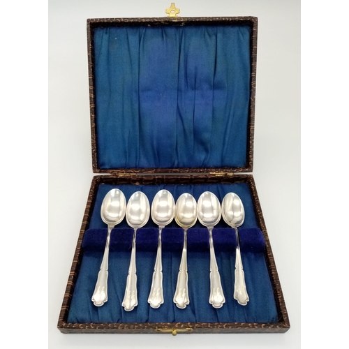 222 - Set of 6 .800 Silver Small Waffen SS Coffee Spoons.