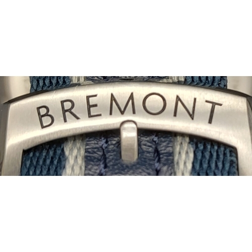 25 - A Bremont Supermarine Karakoram Gents Watch. Striped textile Bremont strap. Stainless steel case - 4... 