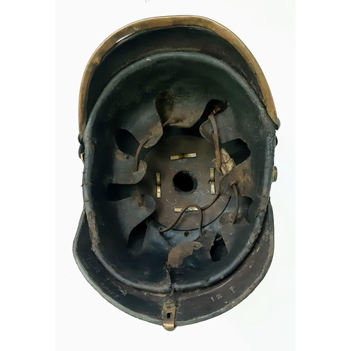 20 - WW1 1895 Model Imperial German Pickelhaube with chinstrap and cockles. Unit marked to the 70 th (Rhe... 