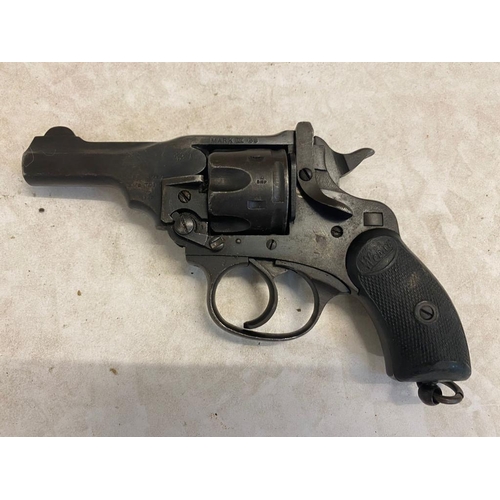 255 - A Deactivated Webley and Scott Mark IV Revolver. This snub nose gun has a moving hammer, trigger and... 