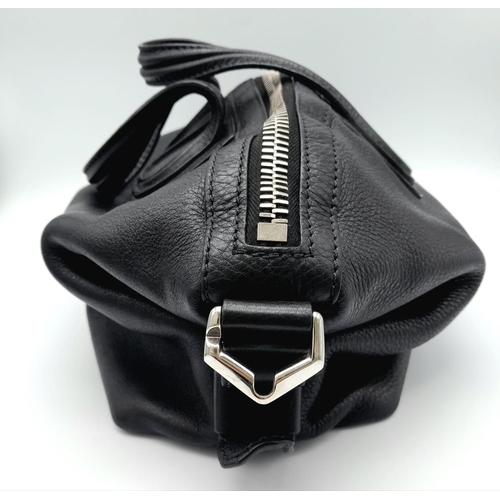 115 - A Givenchy Black Grained Leather Nightingale Shoulder Bag. Come with a detachable shoulder strap. Si... 