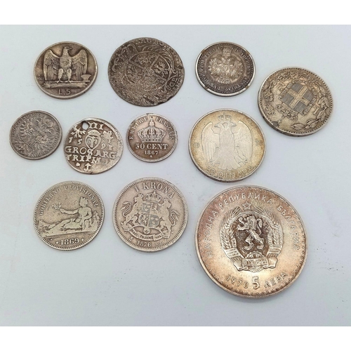 242 - A Small Collection of Eleven Silver European Coins. Please see photos for finer details and conditio... 