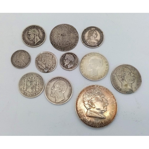 242 - A Small Collection of Eleven Silver European Coins. Please see photos for finer details and conditio... 