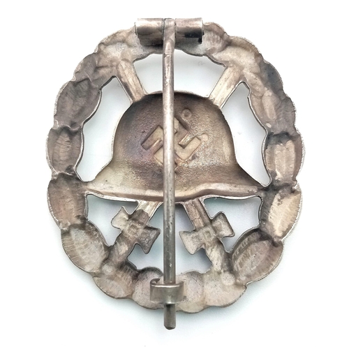 281 - Spanish Civil War Period German Condor Legion Silver Voided Wound Badge.