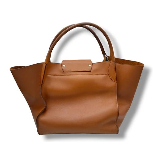 37 - A large Celine Brown Leather Tote Bag. Come with an original card. 2 top handles with an adjustable ... 