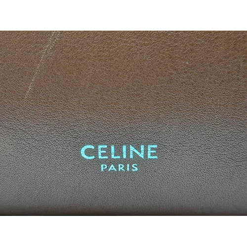 37 - A large Celine Brown Leather Tote Bag. Come with an original card. 2 top handles with an adjustable ... 