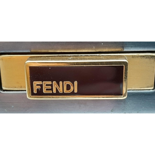 69 - A Large Fendi Brown Python Peekaboo Handle Bag. Come with an internal zipped pocket and double twist... 