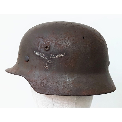 98 - WW2 German M35 Luftwaffe Helmet. Found in a junk shop in Normandy France.