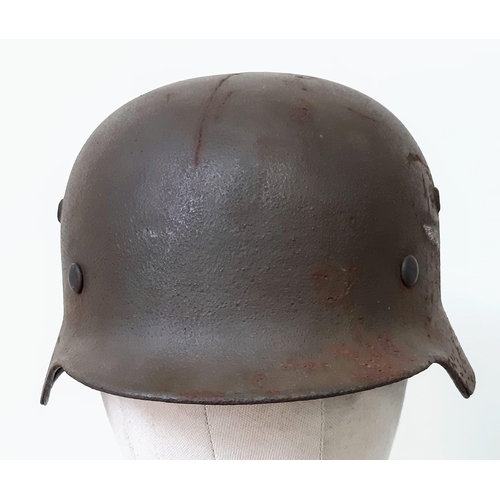 98 - WW2 German M35 Luftwaffe Helmet. Found in a junk shop in Normandy France.