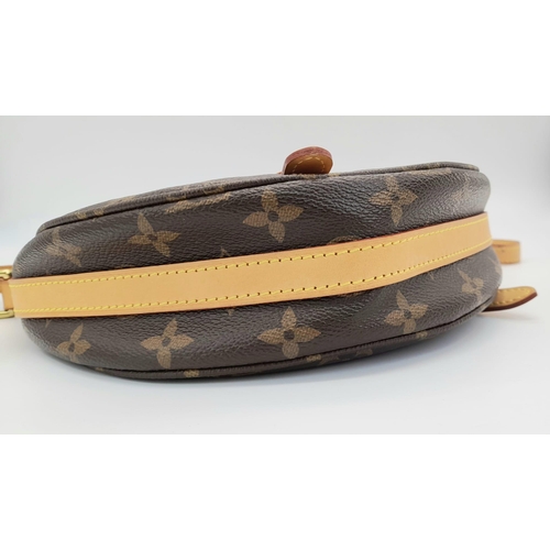 108 - A Louis Vuitton Monogram Canvas Chantilly PM Shoulder Bag. Leather trim and shoulder strap. Brown te... 